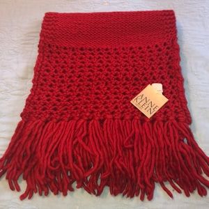 NWT Anne Klein Red Wool Scarf